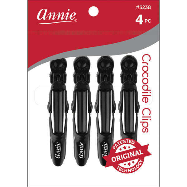 Annie Crocodile Clip 4.5" 4 ct Black Hair Clips Annie   