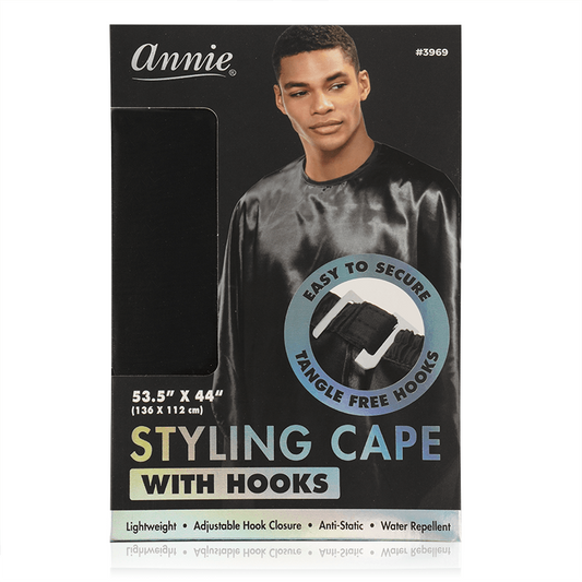 Annie Cutting Cape with Stretchable Hook Black Cutting Capes Annie   