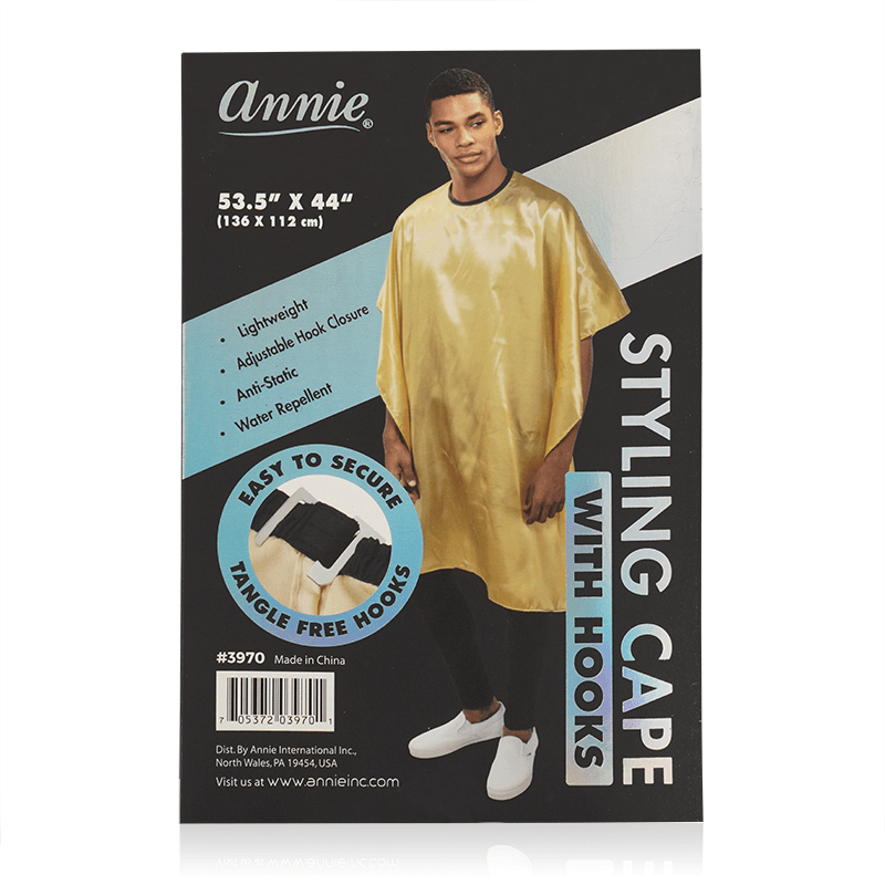 Annie Cutting Cape with Stretchable Hook Gold Cutting Capes Annie   
