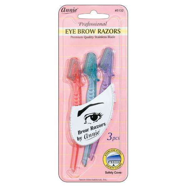 Annie Eyebrow Razor Set 3ct Asst Color Eyebrow Shapers Annie   