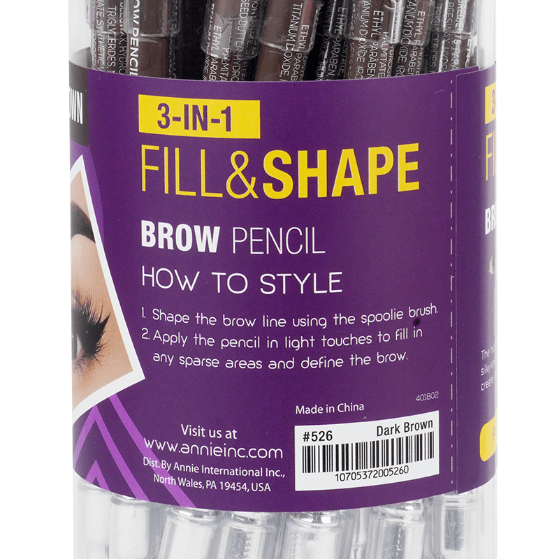 Annie Fill and Shape Brow Pencil with Sharpener & Spoolie 36ct Makeup Annie   