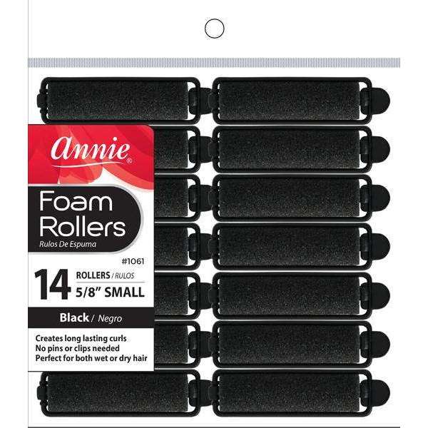 Annie Foam Rollers Small 14Ct Black Foam Rollers Annie   