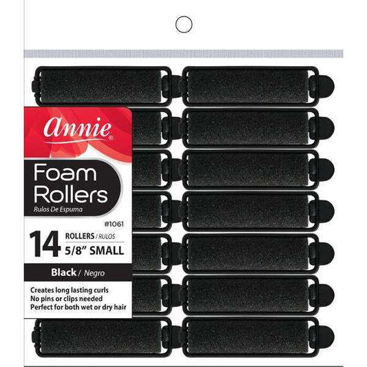 Annie Foam Rollers Small 14Ct Black Foam Rollers Annie   