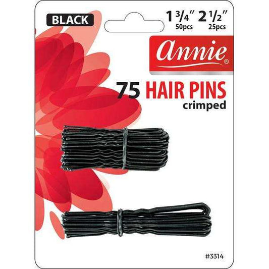 Annie Hair Pins 1 3/4" And 2 1/2" 75Ct Black Hair Pins Annie   
