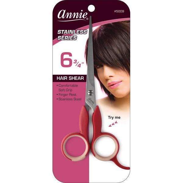 Annie Professional Stainless Hair Shears With Soft Grip 6.75 Inch Asst Color Hair Shears Annie Burgundy  