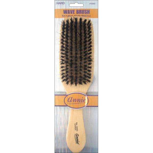 Annie Hard Wave Boar & Nylon Bristle Brush Light Brown Brushes Annie   