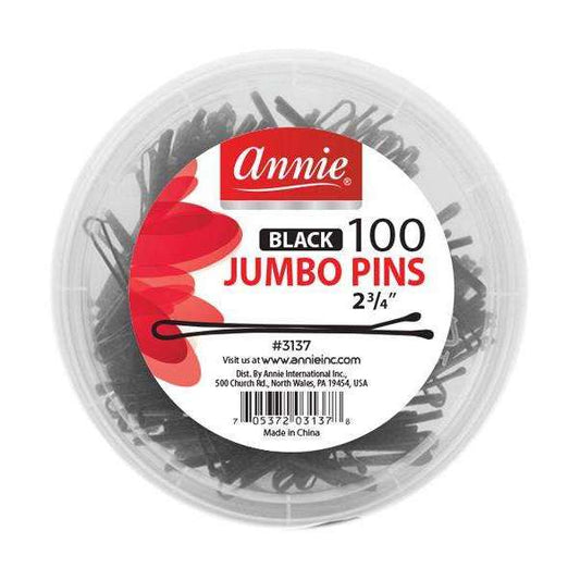 Annie Jumbo pins 2 3/4" 100 Ct Black Hair Pins Annie   
