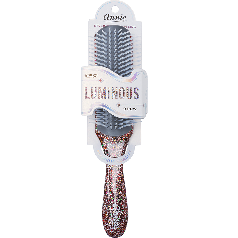 Annie Luminous 9 Row Styling Brush Assorted Colors Brushes Annie Silver/Rainbow  