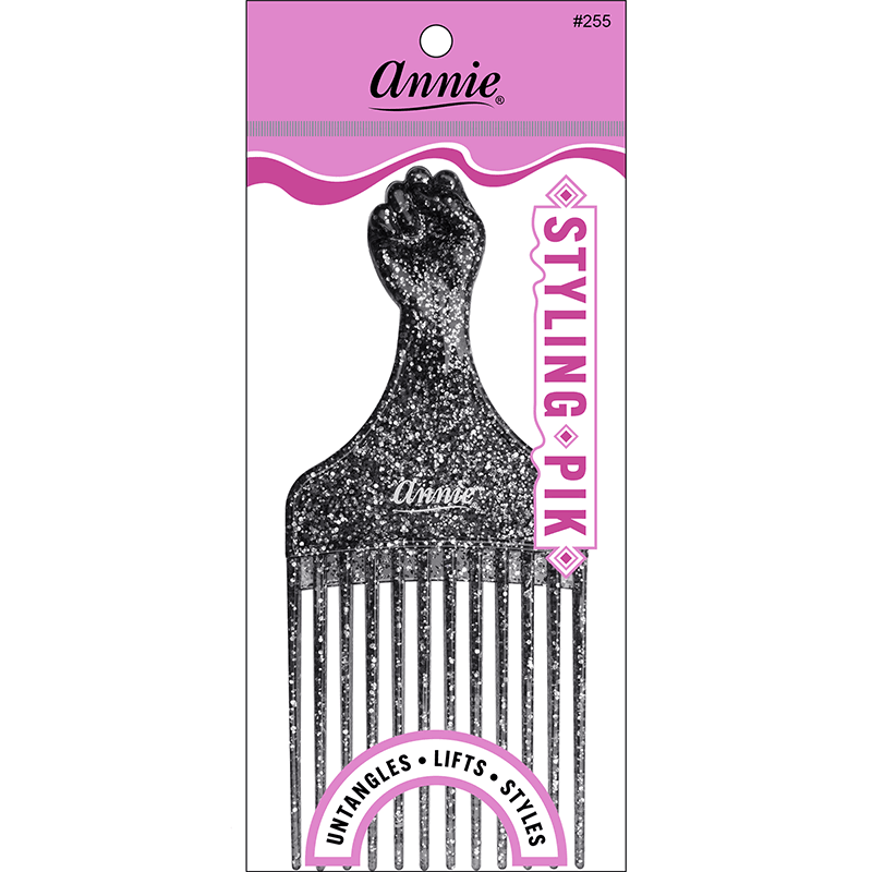 Annie Luminous Fist Styling Pik Asst Color Combs Annie Black  
