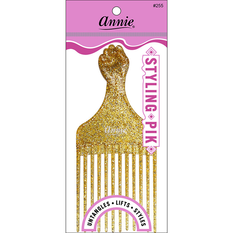 Annie Luminous Fist Styling Pik Asst Color Combs Annie Gold  