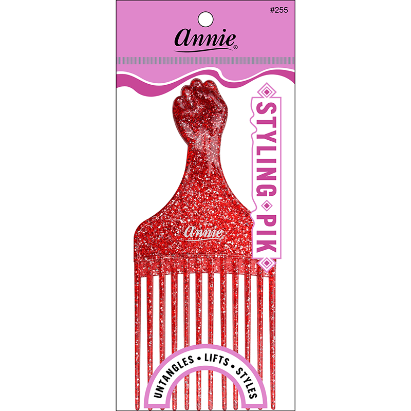 Annie Luminous Fist Styling Pik Asst Color Combs Annie Red  