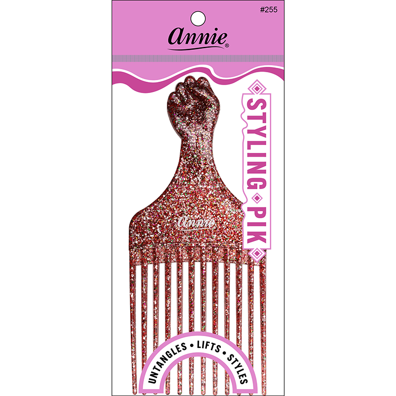 Annie Luminous Fist Styling Pik Asst Color Combs Annie Silver/Rainbow  