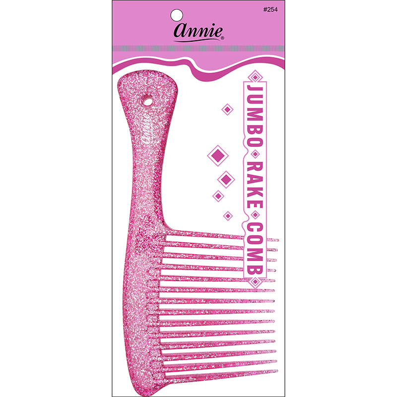 Annie Luminous Jumbo Rake Comb Asst Color comb Annie Pink  