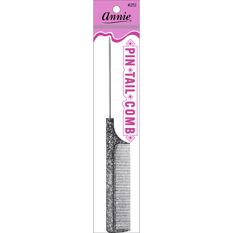 Annie Luminous Pin Tail Comb Asst Colors Combs Annie Black  