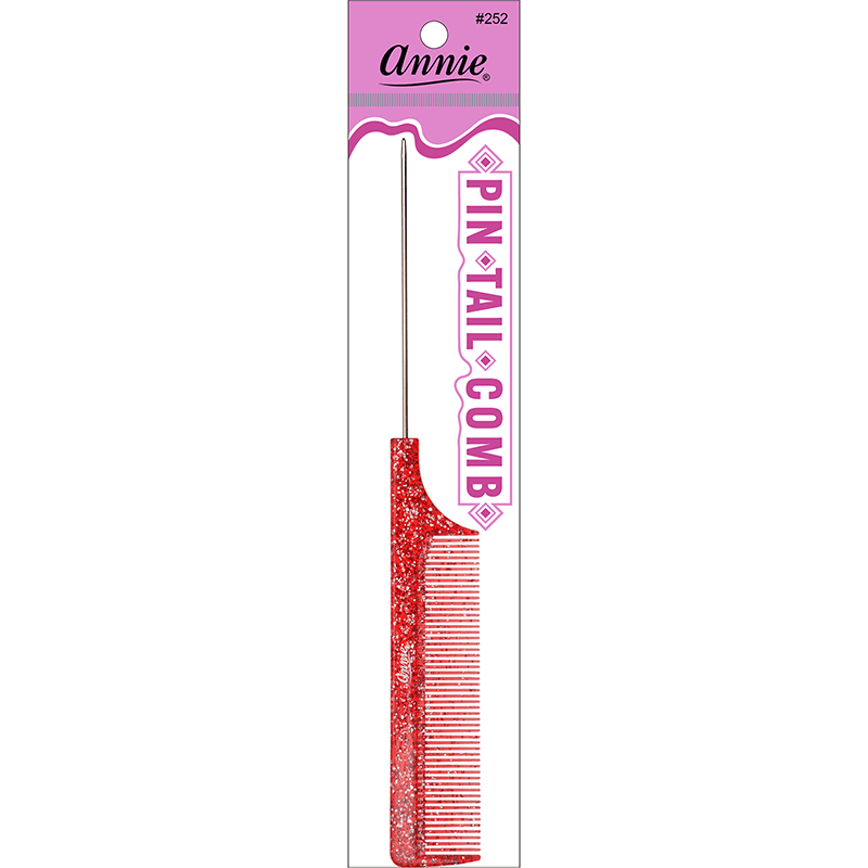 Annie Luminous Pin Tail Comb Asst Colors Combs Annie Red  