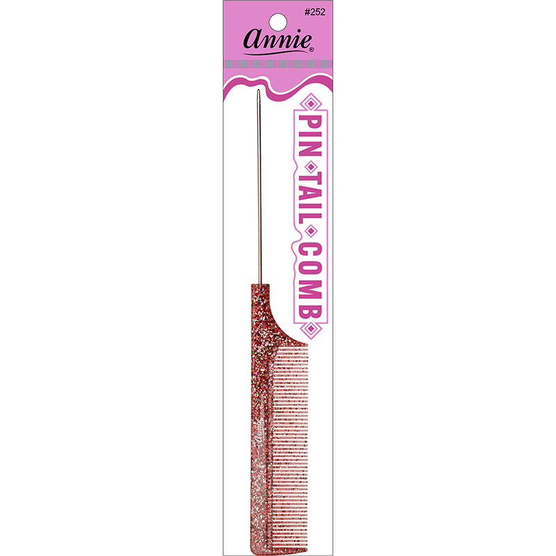 Annie Luminous Pin Tail Comb Asst Colors Combs Annie Silver/Rainbow  