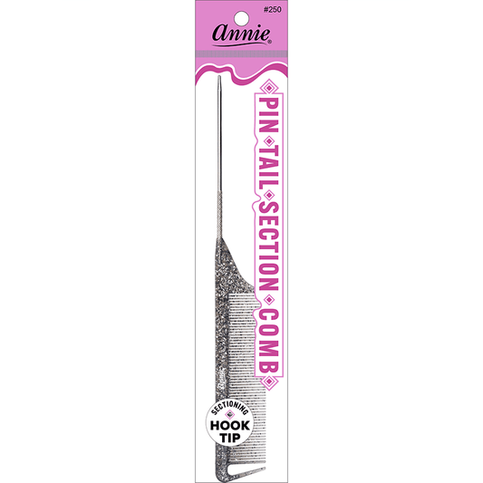 Annie Luminous Pin Tail Section Comb Asst Colors Combs Annie Black  
