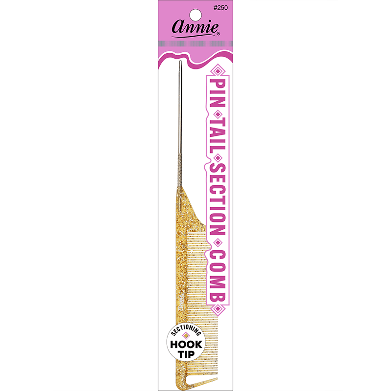 Annie Luminous Pin Tail Section Comb Asst Colors Combs Annie Gold  
