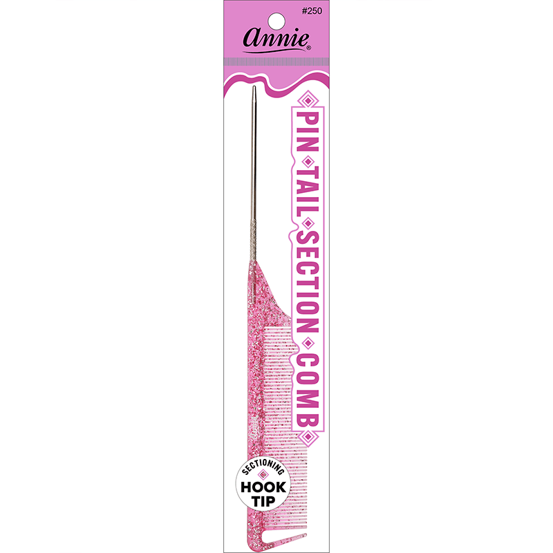 Annie Luminous Pin Tail Section Comb Asst Colors Combs Annie Pink  