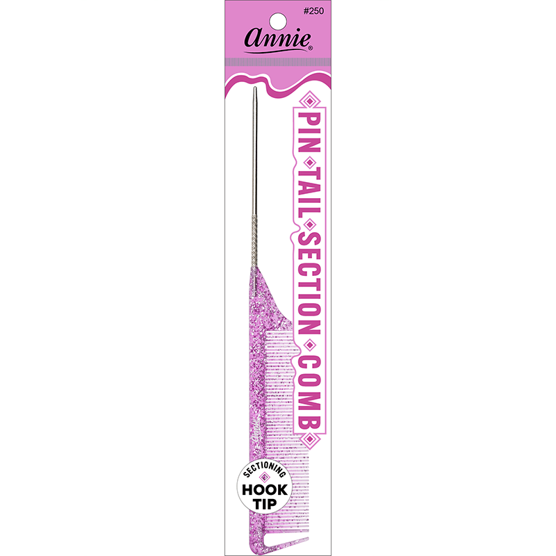 Annie Luminous Pin Tail Section Comb Asst Colors Combs Annie Purple  