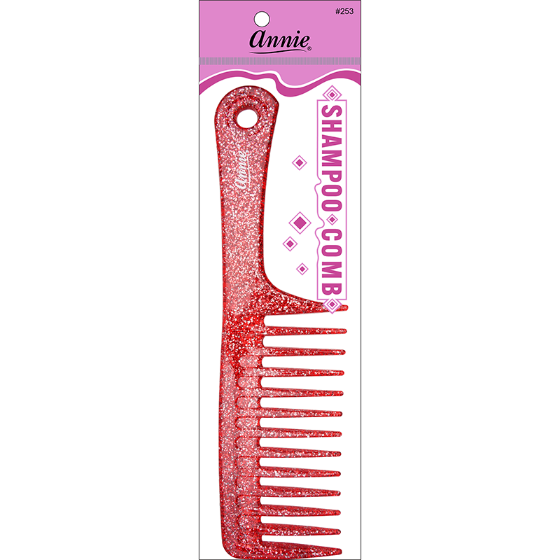 Annie Luminous Shampoo Comb Asst Color Combs Annie Red  