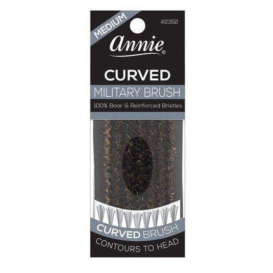 Annie Medium Military Curved Handle 100% Pure Boar Bristles Brush Brushes Annie   