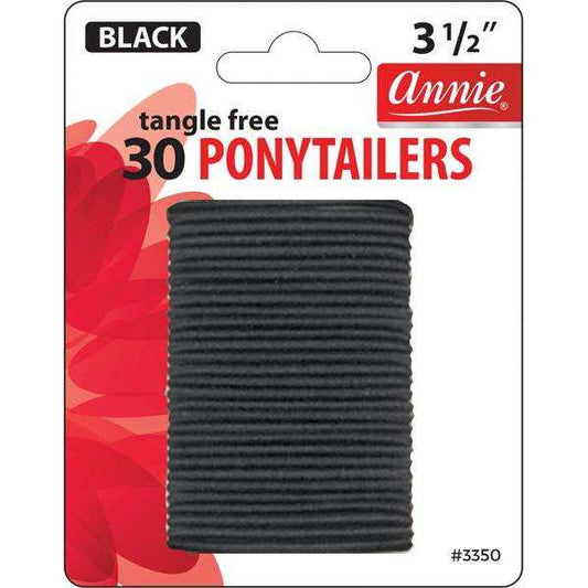 Annie No Tangle Ponytailers 3 1/2In 30ct Black Ponytailers Annie   