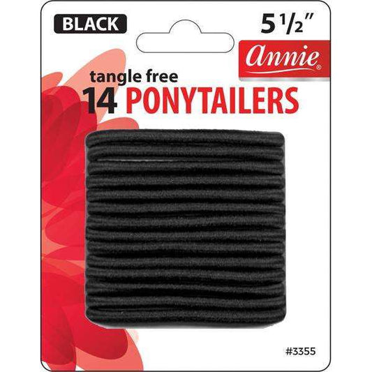 Annie No Tangle Ponytailers 5 1/2In 14ct Black Ponytailers Annie   