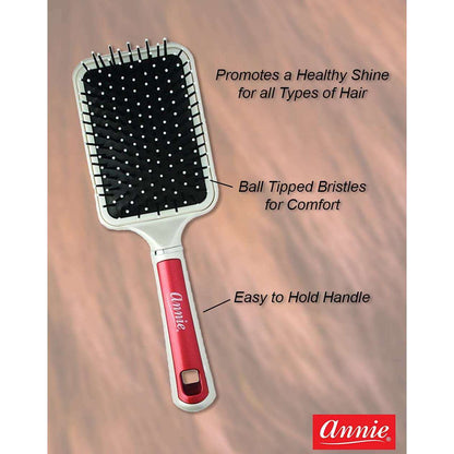Annie Pearly Deluxe Paddle Brush Red Brushes Annie   