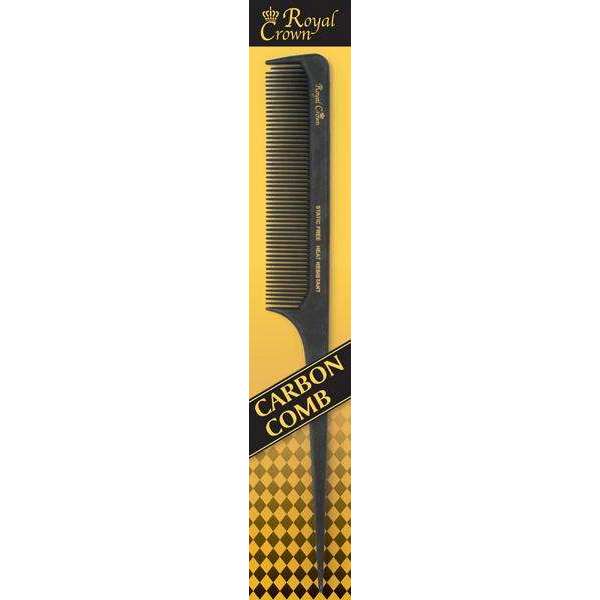 Annie Royal Crown Series Carbon Pro Rat Tail Comb 8 1/2 Inch Combs Annie   