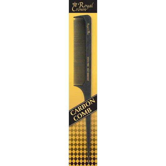 Annie Royal Crown Series Carbon Pro Rat Tail Comb 8 1/2 Inch Combs Annie   