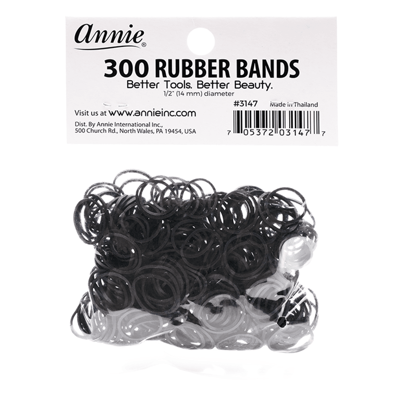 Annie Rubber Bands 300Ct Black Rubber Bands Annie   