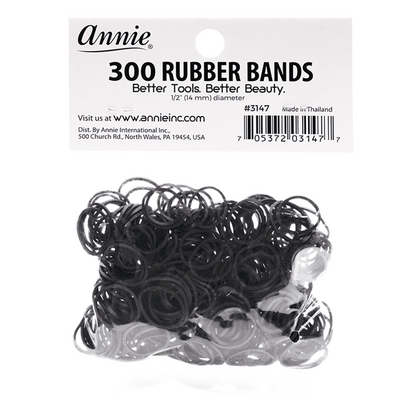 Annie Rubber Bands 300Ct Black Rubber Bands Annie   