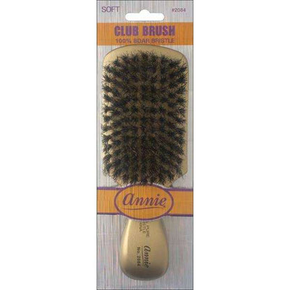Annie Soft Club Brush 100% Pure Boar Bristles Gold Brushes Annie   