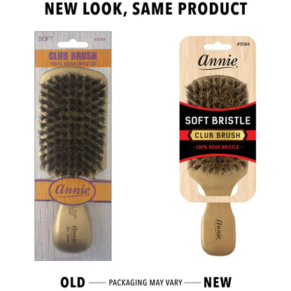 Annie Soft Club Brush 100% Pure Boar Bristles Gold Brushes Annie   