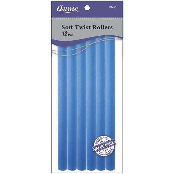 Annie Soft Twist Rollers 9/16" XL Blue Value Pack (12pcs) Soft Twist Rollers Annie   
