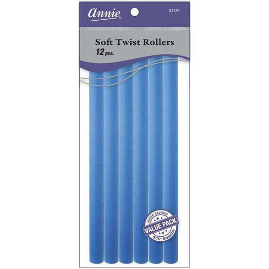 Annie Soft Twist Rollers 9/16" XL Blue Value Pack (12pcs) Soft Twist Rollers Annie   