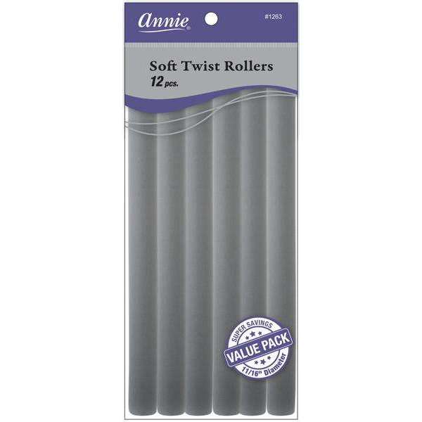 Annie Soft Twist Rollers 11/16" XL Gray Value Pack (12pcs) Soft Twist Rollers Annie   