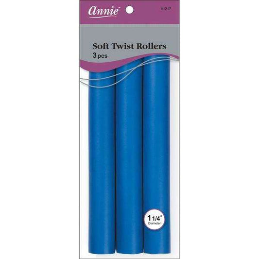 Annie Soft Twist Rollers 1 1/4" XL Blue (3pcs) Soft Twist Rollers Annie   