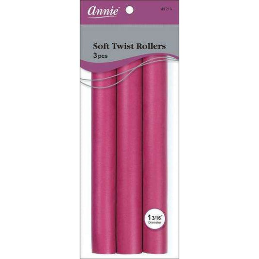 Annie Soft Twist Rollers 1 3/16" XL Plum (3pcs) Soft Twist Rollers Annie   