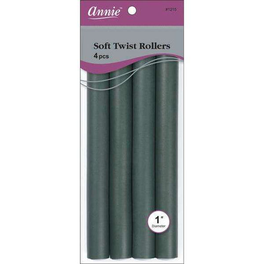 Annie Soft Twist Rollers 1" XL Dark Green (4pcs) Soft Twist Rollers Annie   
