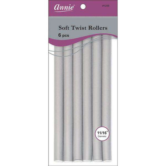 Annie Soft Twist Rollers 11/16" XL Gray (6pcs) Soft Twist Rollers Annie   