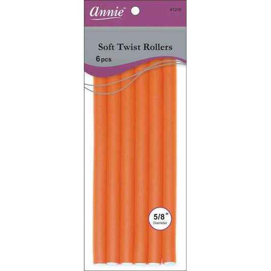 Annie Soft Twist Rollers 5/8" XL Orange (6pcs) Soft Twist Rollers Annie   