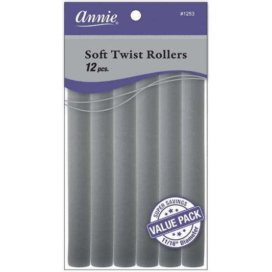 Annie Soft Twist Rollers 11/16" Gray Value Pack (12pcs) Soft Twist Rollers Annie   