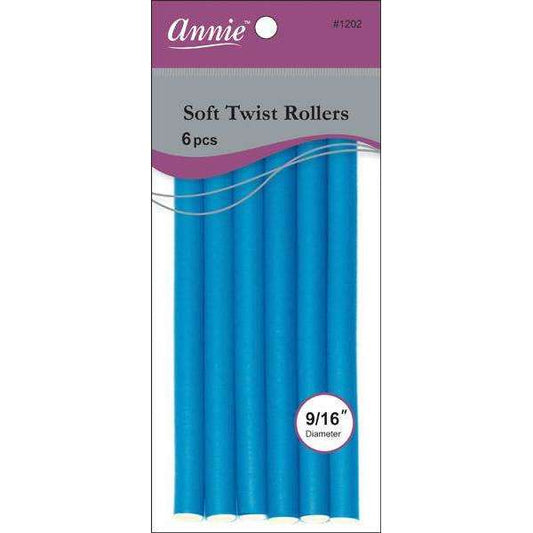 Annie Soft Twist Rollers 9/16" Blue (6pcs) Soft Twist Rollers Annie   