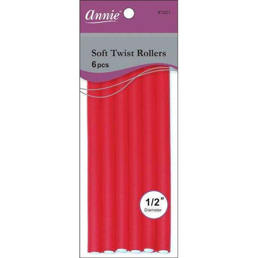 Annie Soft Twist Rollers 1/2" Red (6pcs) Soft Twist Rollers Annie   