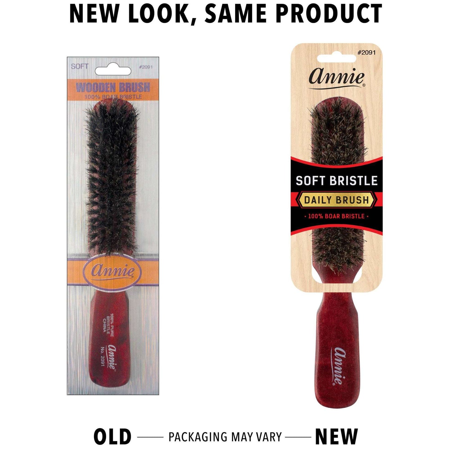 Annie Soft Wooden 100% Boar Bristle Brush 5 Row Brushes Annie   