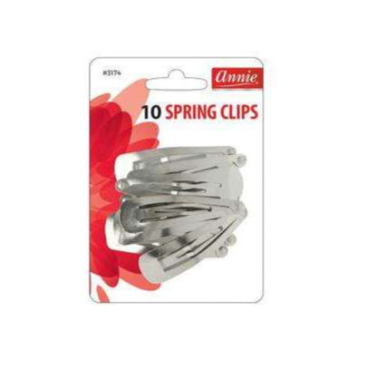 Annie Spring Clips 5cm 10Ct Silver Hair Clips Annie   