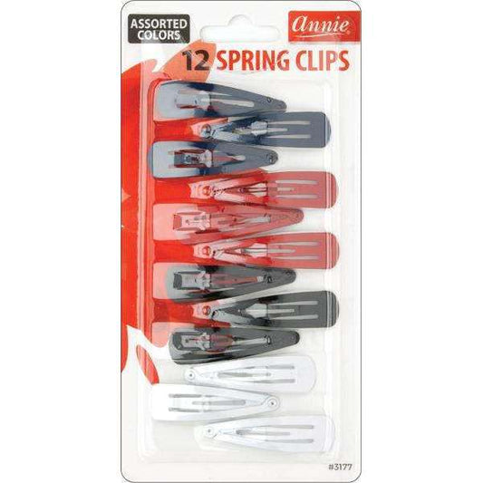 Annie Spring Clips 5Cm 12Ct Asst Color Hair Clips Annie   