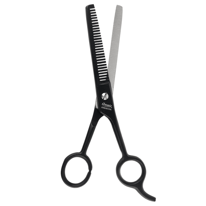 Annie Stainless Steel  Thinning Hair Shears 6.5 Inch Black Hair Shears Annie   